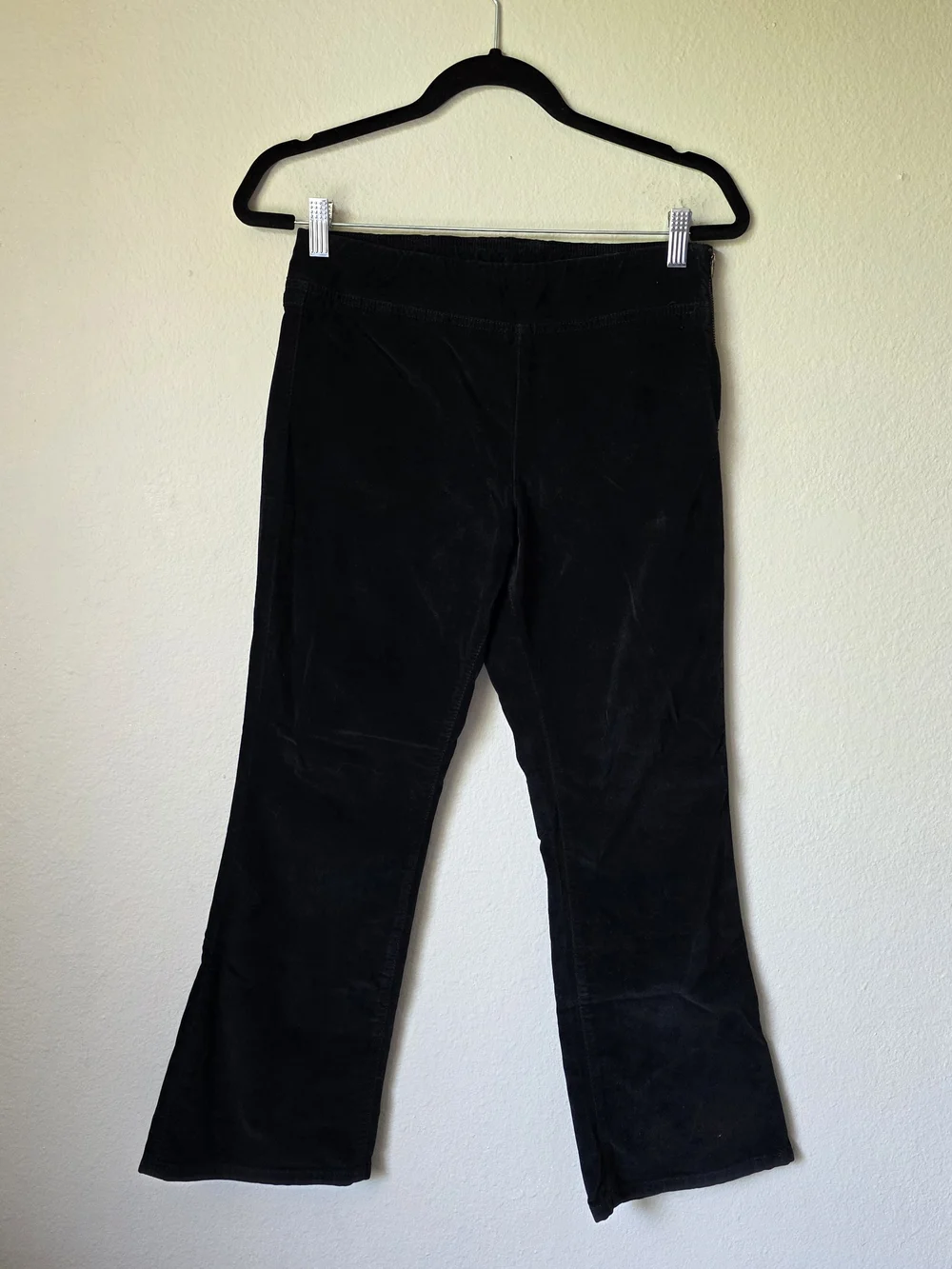 Free People In My Feelings Black Velvet Bell Bottom Pants Size XS